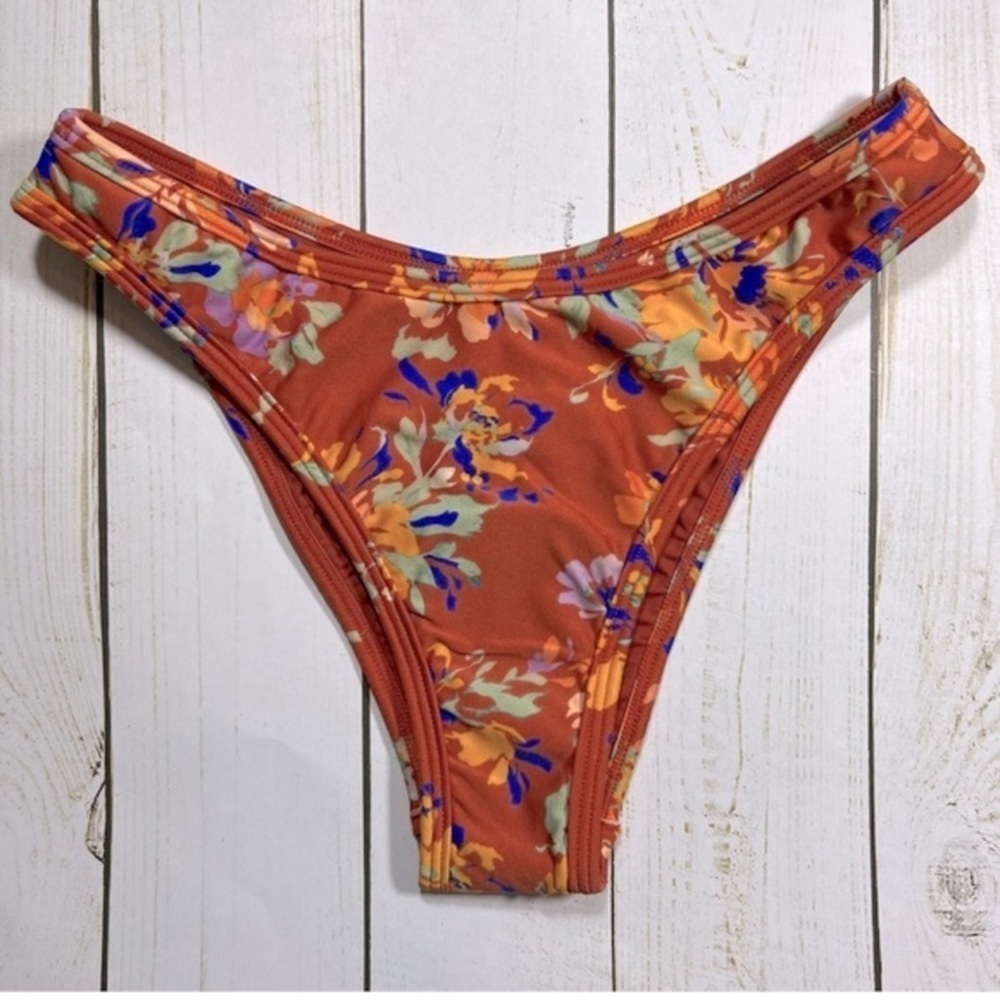 L*Space  | Whiplash Bikini Bottom In First Bloom Floral Orange / Brown | S